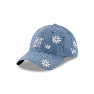 Flower Embroidery Light Denim 9TWENTY Adjustable