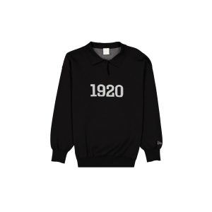 Black Knit Long-Sleeve Polo