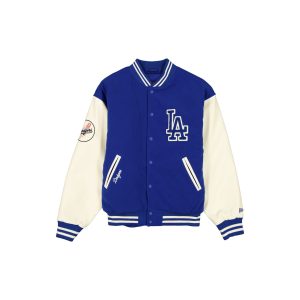 Patched Blue Varsity Jacket