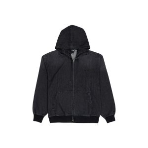 Washed Black Zip-Up Sweat Jacket