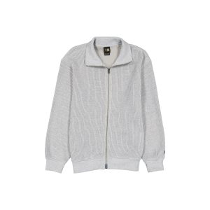 Black Label Knit Heather Gray Zip-Up Jacket
