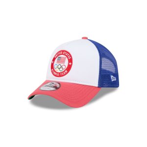 Olympics White 9FORTY A-Frame Trucker