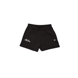 Women's High Waisted Black Script Shorts