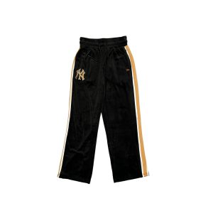 Women's Black Velour Track Pants