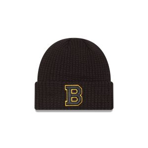 Black Waffle Knit Beanie