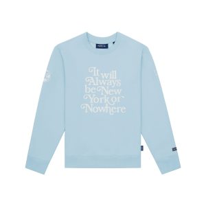 New York or Nowhere Pinstripe Blue Crewneck