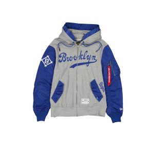 Alpha Industries Cooperstown Gray MA-1 Full Zip Fleece Jacket