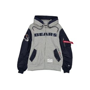 Alpha Industries Gray MA-1 Full Zip Fleece Jacket