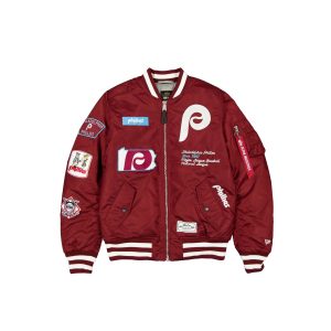 Alpha Industries Cooperstown Maroon MA-1 Bomber Jacket