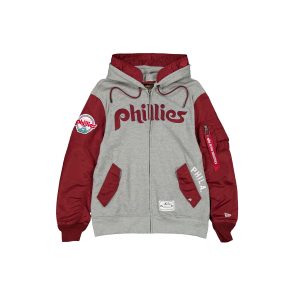 Alpha Industries Cooperstown Gray MA-1 Full Zip Fleece Jacket