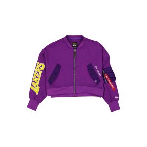 Alpha Industries Purple Women's Full Zip Cropped Fleece Jacket