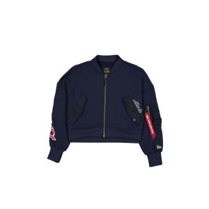 Alpha Industries Navy Women's Full Zip Cropped Fleece Jacket