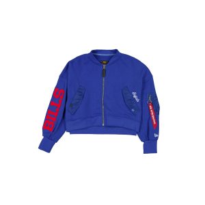 Alpha Industries Blue Women's Full Zip Cropped Fleece Jacket