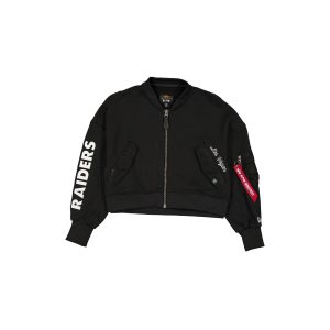 Alpha Industries Black Women's Full Zip Cropped Fleece Jacket