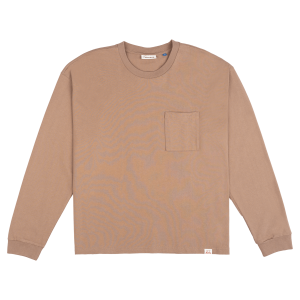Alden Heavyweight Taupe Gray Long Sleeve Pocket T-Shirt