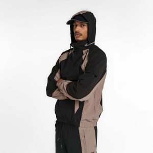 Retro-Tech NE2K Black Half-Zip Track Pullover