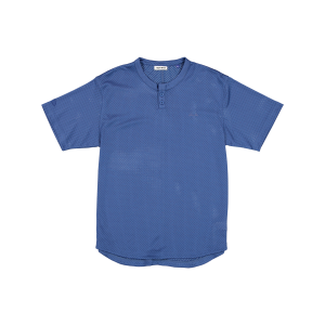 Galvin 2-Button Mesh Henley Indigo Jersey