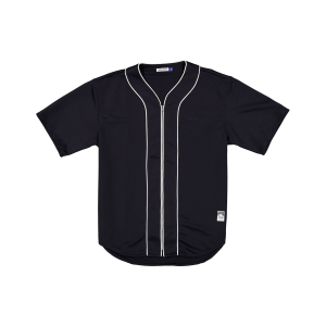 Piping Full-Zip Baseball Navy Jersey