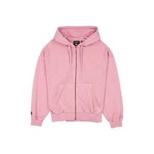 Washed Pink Oversized Full-Zip Hoodie