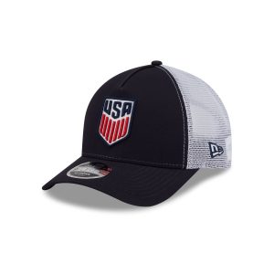 Men's National Team Navy 9FORTY M-Crown A-Frame Trucker