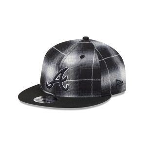 Black and White Plaid Retro Crown 9FIFTY Snapback