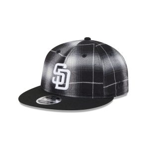 Black and White Plaid Retro Crown 9FIFTY Snapback