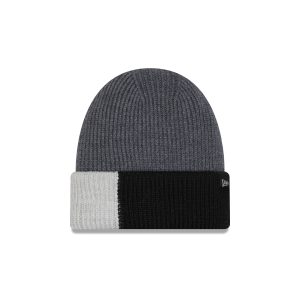 Merino Wool Color Block Gray Cuff Knit