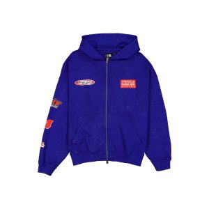 Graphic Blue Full-Zip Hoodie