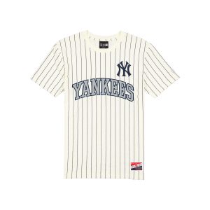 Throwback Applique Pinstripe Chrome White T-Shirt