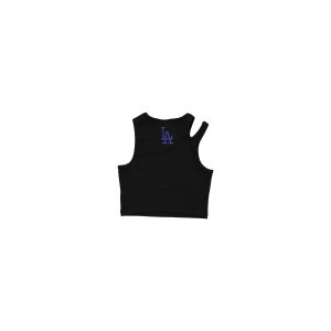 Leisure Women's Black Split Strap Cropped Tank Top