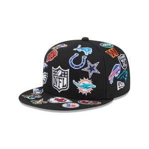 All Over Logo Black 59FIFTY Fitted
