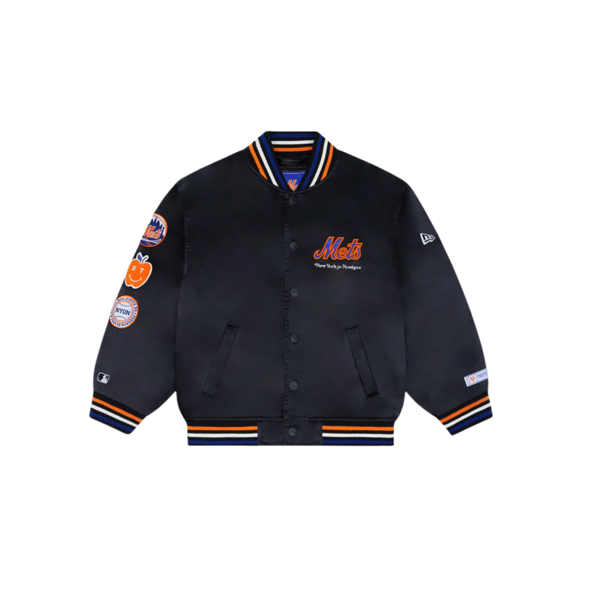 NYON-New-York-Or-Nowhere-Mets-Kids-Top-Two-Varsity-Jacket-Black-Satin-Front.png