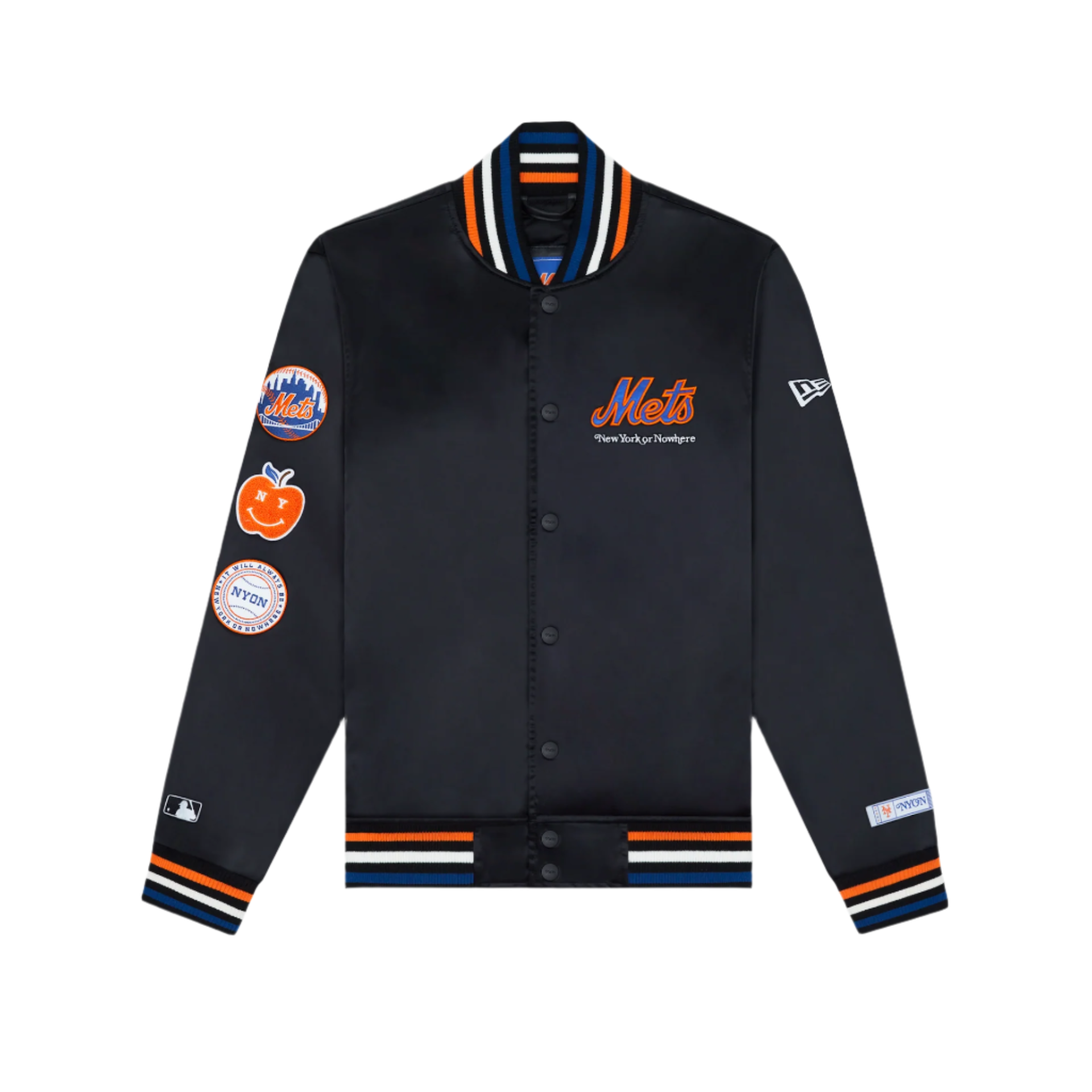 NYON-New-York-Or-Nowhere-Mets-Metropolitans-Varsity-Jacket-Black-Satin-Front.png
