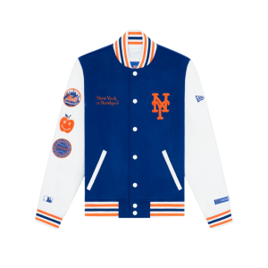 New York or Nowhere Light Royal Motto Varsity Jacket